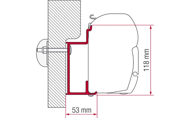 Fiamma Markisenadapter Eura Mobil Karmann Wandmontage 1 Fiamma Markisenadapter Eura Mobil Karmann Wandmontage