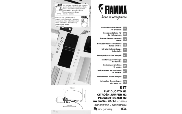 Fiamma Kit Fiat Ducato / Citroën Jumper / Peugeot Boxer - Low Profile L2-L3 - Ab 2006 Markisenadapter Für Fiamma F80 / F65 Schwarz 1 Fiamma Kit Fiat Ducato / Citroën Jumper / Peugeot Boxer - Low Profile L2-L3 - Ab 2006 Markisenadapter Für Fiamma F80 / F65 Schwarz